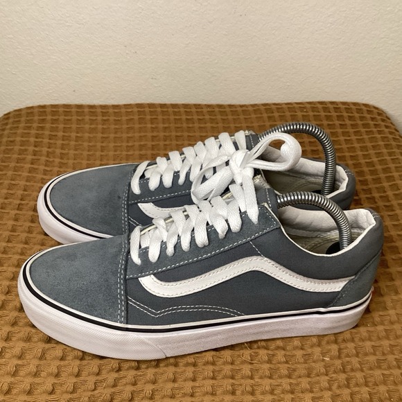 Vans Old Skool Suede and Canvas Mens Sz 8 Womens 9.5 Light Blue Lace Up Sneakers - Picture 1 of 8